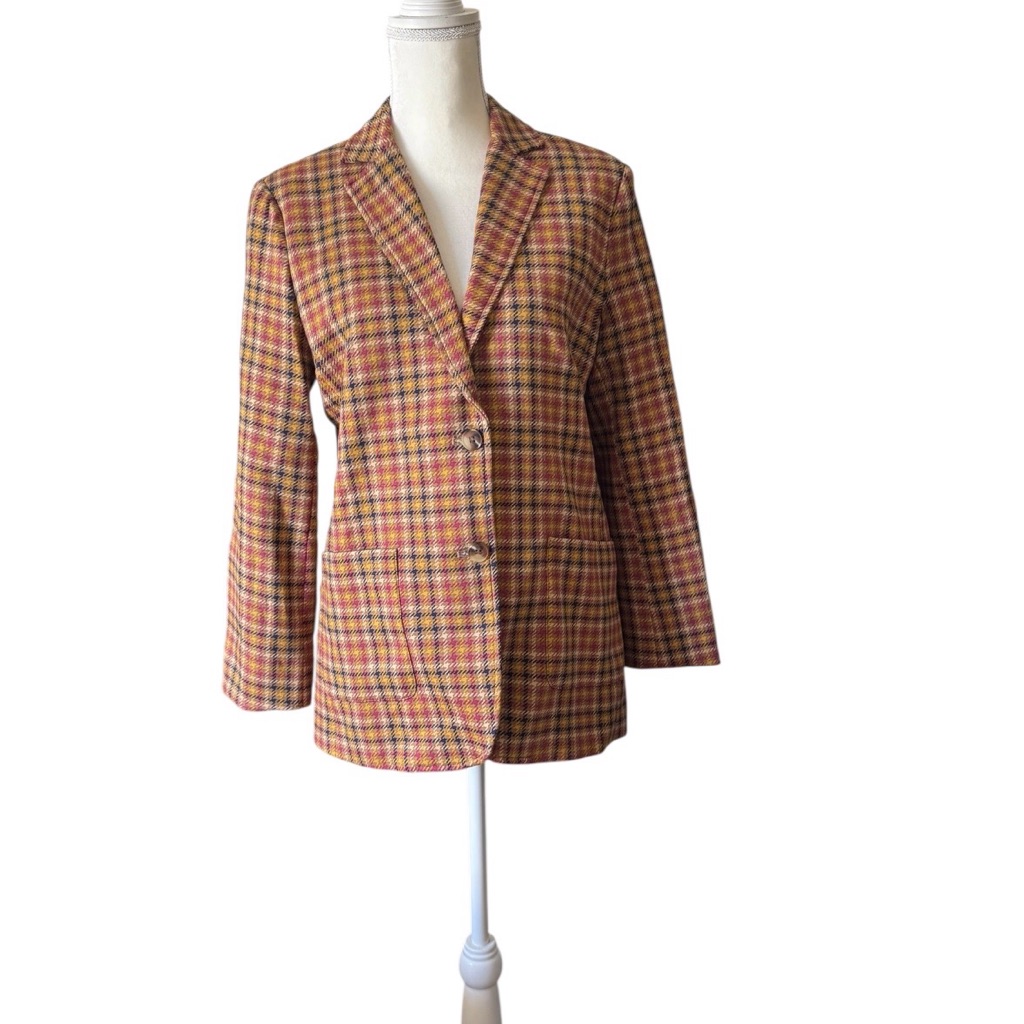 J. Mclaughlin Multicolor Checkered Blazer